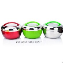 不锈钢苹果饭盒 饭盒 QQ饭盒 苹果便当盒 双层饭盒保温饭盒