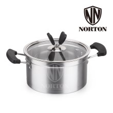 NORTON 诺顿米洛经典套装锅具欧式加厚煲汤锅煎锅煮奶锅三件套平底锅辅食锅炒菜锅不锈钢家用电磁炉锅 16cm奶锅 20cm汤锅 24cm煎锅