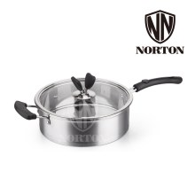 NORTON 诺顿米洛经典套装锅具欧式加厚煲汤锅煎锅煮奶锅三件套平底锅辅食锅炒菜锅不锈钢家用电磁炉锅 16cm奶锅 20cm汤锅 24cm煎锅