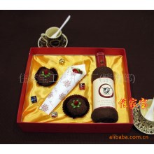 红酒毛巾套装 创意月饼造型毛巾礼盒 年会商务宴会中秋礼品定制