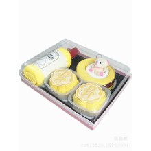 红酒毛巾套装 创意月饼造型毛巾礼盒 年会商务宴会中秋礼品定制