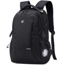 施维茨十字双肩包男背包大中学生书包17英寸电脑包SC81517-1黑色