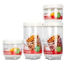 乐扣乐扣(lock&lock)储物罐 冰箱侧门塑料收纳罐 四件套 INTERLOCK INL301S001