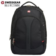 瑞士军刀瑞制双肩包欧美时尚专柜品牌电脑包运动休闲背包黑色男包SA9666